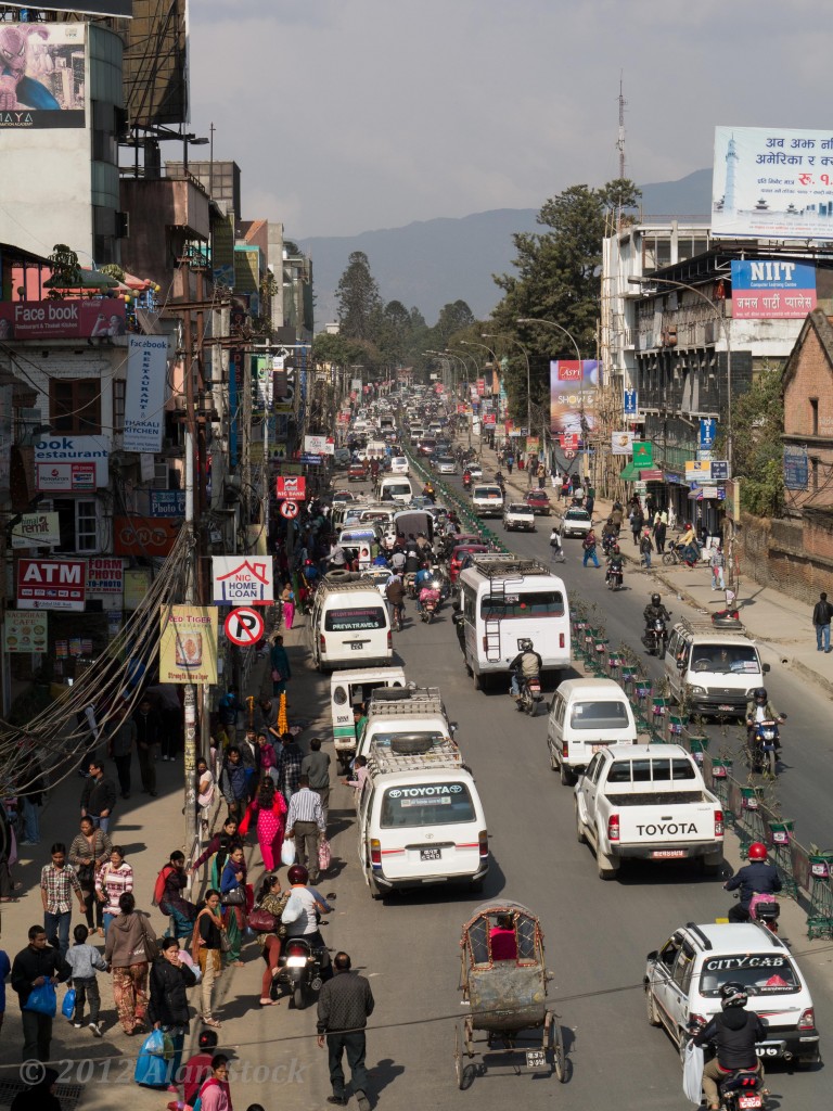One of the main roads for catching buses